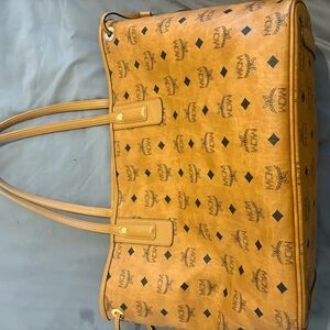MCM Cognac Visetos Tote Bag